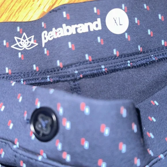 Betabrand Navy Blue Geometric Print Classic Bootcut Yoga Dress Pants | Size XL - Picture 7 of 7